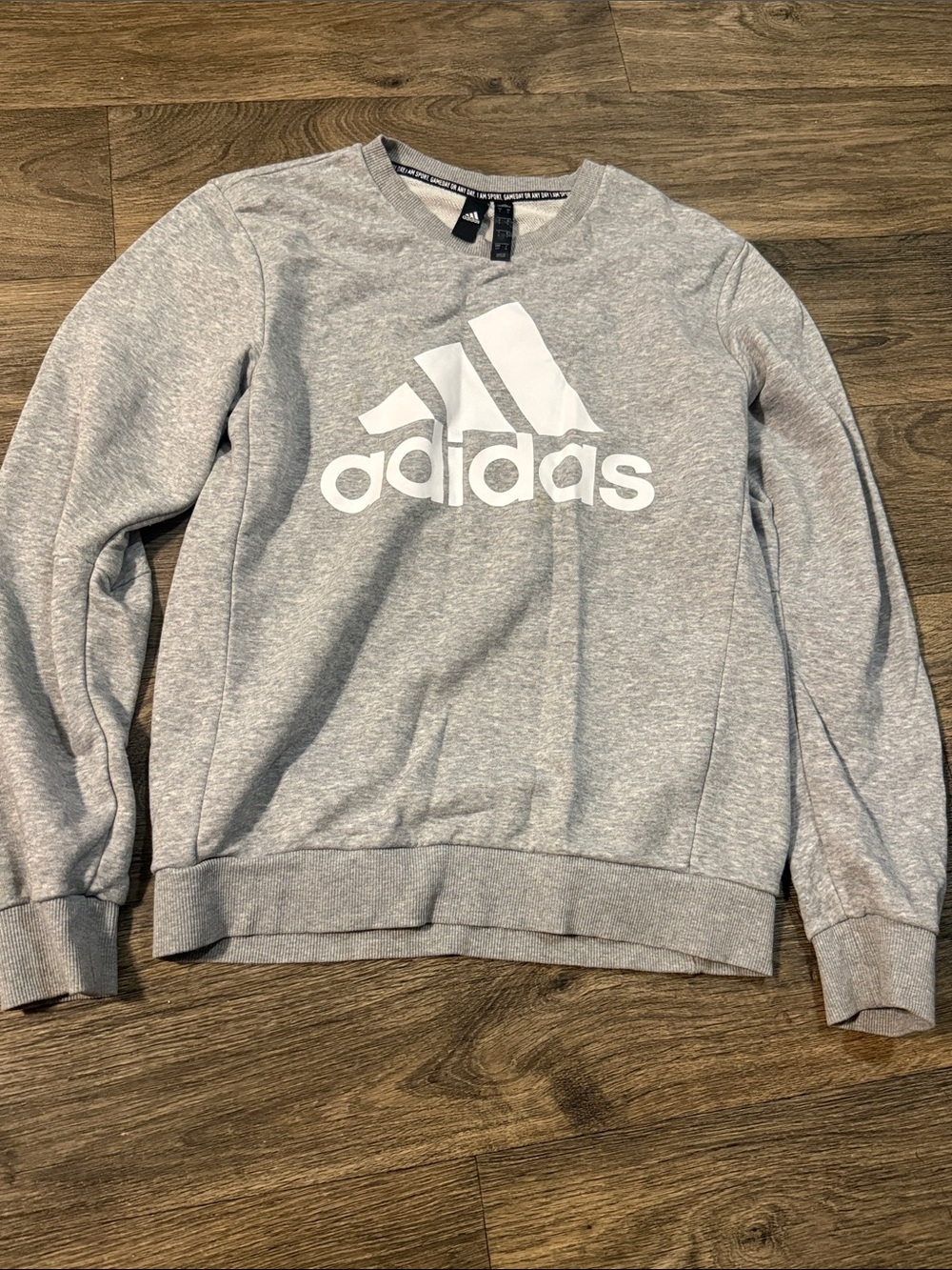 adidas Light Gray Logo Crewneck Sweatshirt